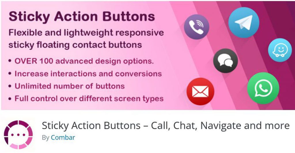 Sticky Action Buttons – Call, Chat, Navigate and more
